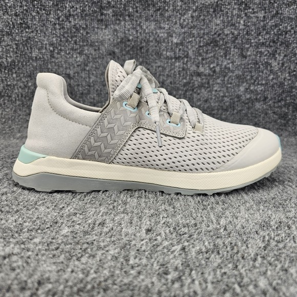 Olukai Wailuku Womens Size 9.5 Grey Mist Mesh Sneakers Lace UpShoes - Picture 1 of 13